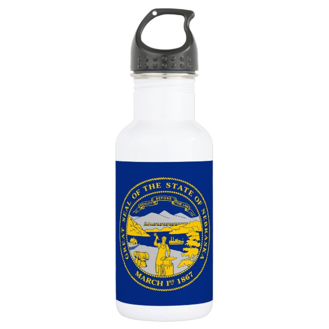Nebraska State Flag 532 Ml Water Bottle (Front)