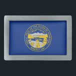 Nebraska State Flag Belt Buckle<br><div class="desc">Patriotic Nebraska state flag.</div>