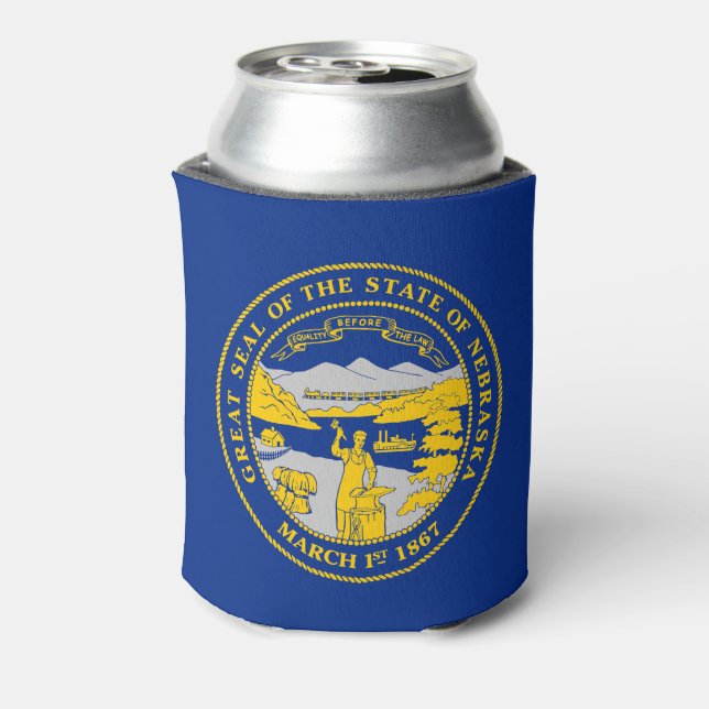 Nebraska State Flag Can Cooler (Can Back)