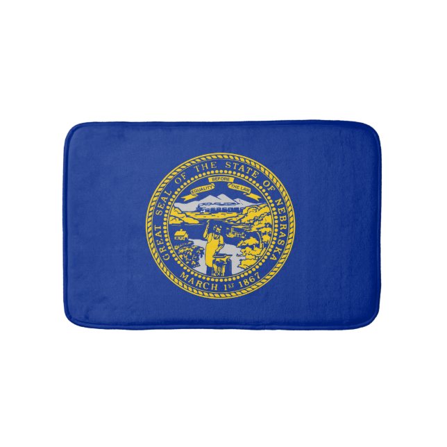 Nebraska State Flag Design Bath Mat (Front)