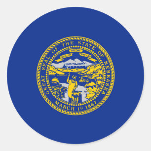 Nebraska State Flag Design Classic Round Sticker