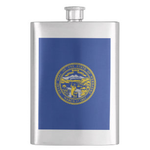 Nebraska State Flag Design Hip Flask