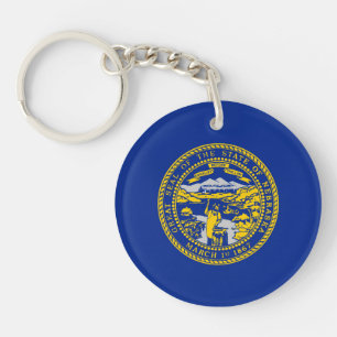 Nebraska State Flag Design Keychain