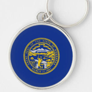 Nebraska State Flag Design Keychain