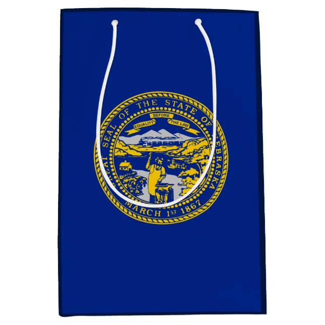 Nebraska State Flag Design Medium Gift Bag (Front)