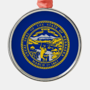 Nebraska State Flag Design Metal Ornament
