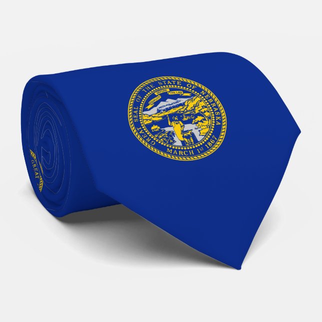 Nebraska State Flag Design Tie (Rolled)