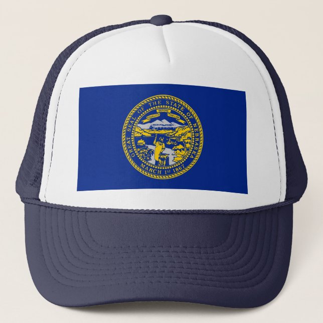 Nebraska State Flag Design Trucker Hat (Front)