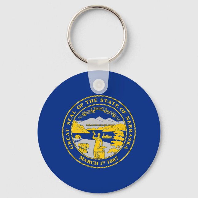 Nebraska State Flag Keychain (Front)