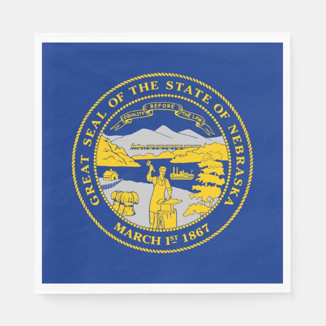 Nebraska State Flag Napkin (Front)