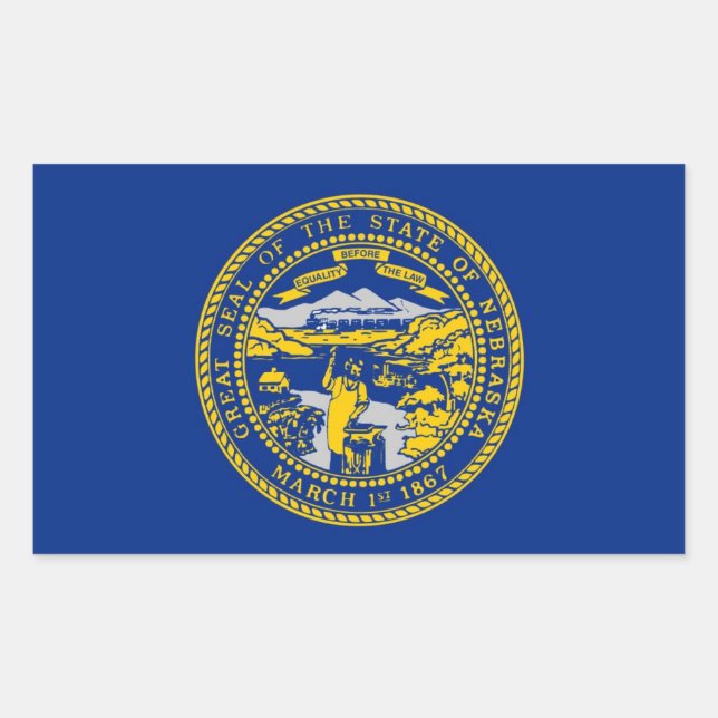 Nebraska state flag sticker (Front)