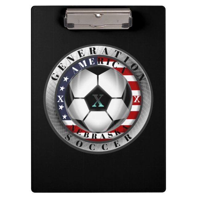 Nebraska State Generation X American Soccer. Clipboard (Front)