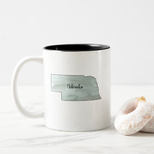 Nebraska State Illustration Two-Tone Coffee Mug