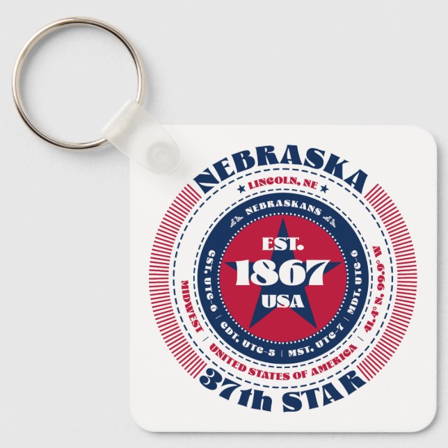 Nebraska State Keychain (Front)