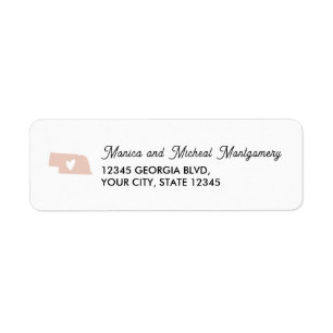 NEBRASKA State Map with Heart - N'IMPORTE QUELLE C