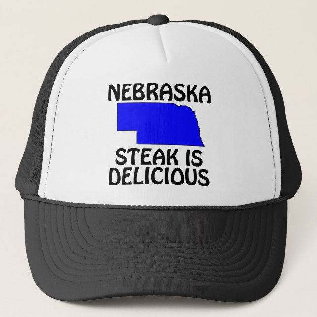 Nebraska - Steak Is Delicioius Trucker Hat (Front)