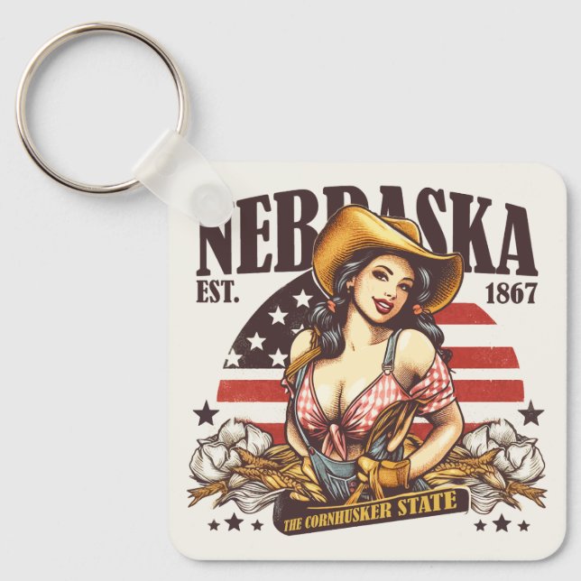 Nebraska The Cornhusker State Keychain (Front)