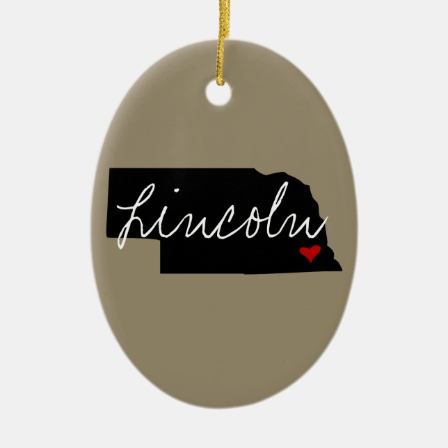 Nebraska Town Ceramic Ornament (Front)