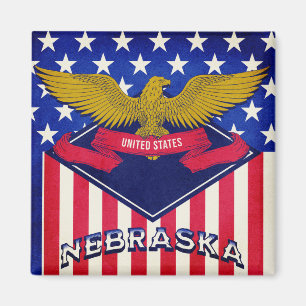 Nebraska USA Flag Magnet