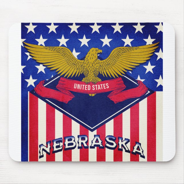 Nebraska USA Flag Mouse Pad (Front)
