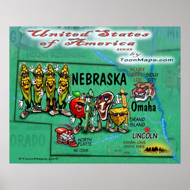 Nebraska USA Poster (Front)
