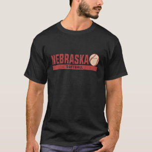 Nebraska Vintage Softball Coach Team Retro Softbal T-Shirt
