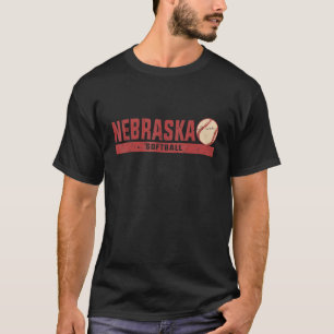 Nebraska Vintage Softball Coach Team Retro Softbal T-Shirt