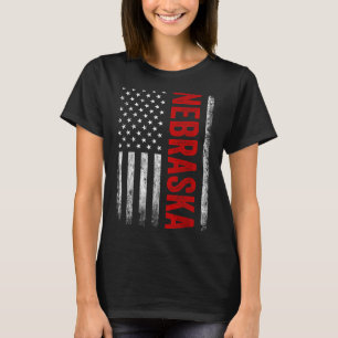 Nebraska Vintage Us American Flag Retro For Men Wo T-Shirt