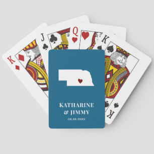 Nebraska Wedding Favour Deck of Cards, State Map Playing Cards