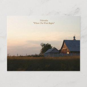 Nebraska"Where The West Begins" Postcard