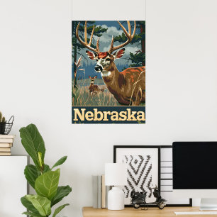 Nebraska White-tailed deer Poster