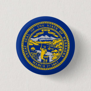 Nebraskan Flag, Flag of Nebraska 1 Inch Round Button