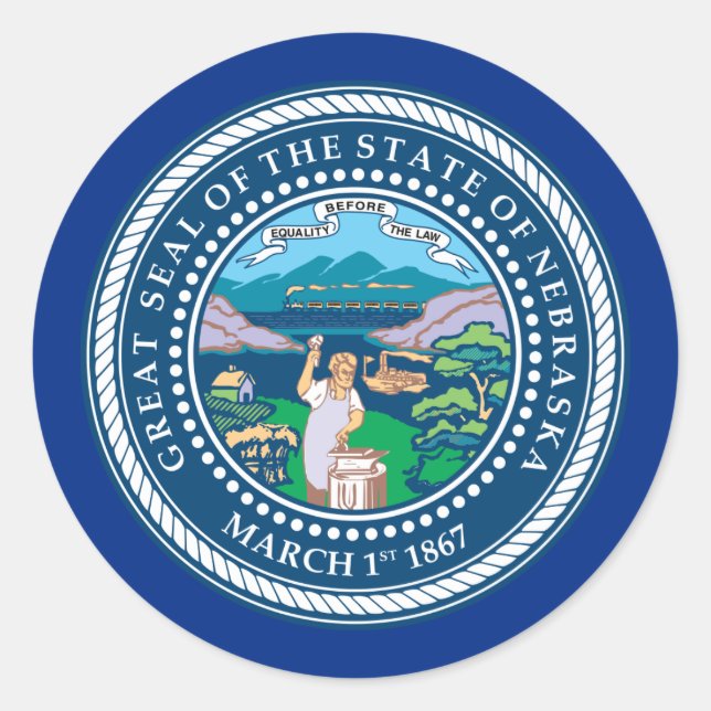Nebraskan Seal, Seal of Nebraska Sticker (Front)
