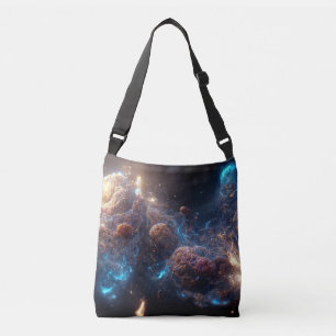 Nebula and galaxies in space crossbody bag