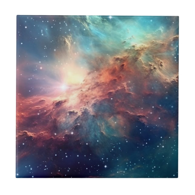 Nebula and galaxies in space  tile (Front)