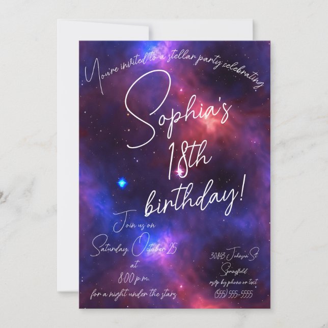 Nebula Birthday Invitation (Front)