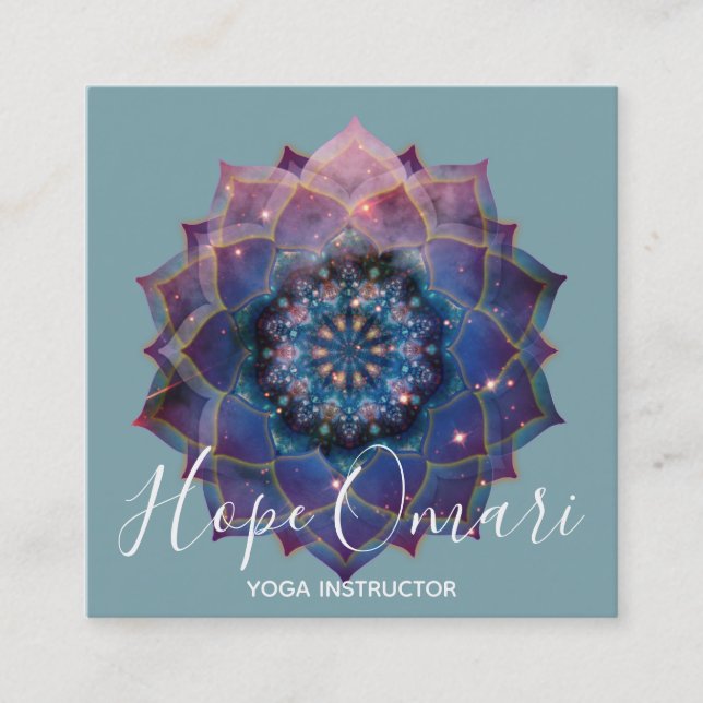 Nebula Bloom | Mandala Square Business Card (Front)