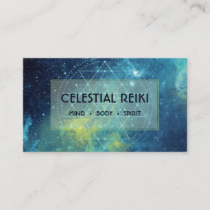 Nebula Galaxy Modern Watercolor   Reiki Holistic Business Card