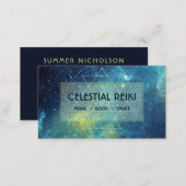 Nebula Galaxy Modern Watercolor | Reiki Holistic Business Card (Front/Back)