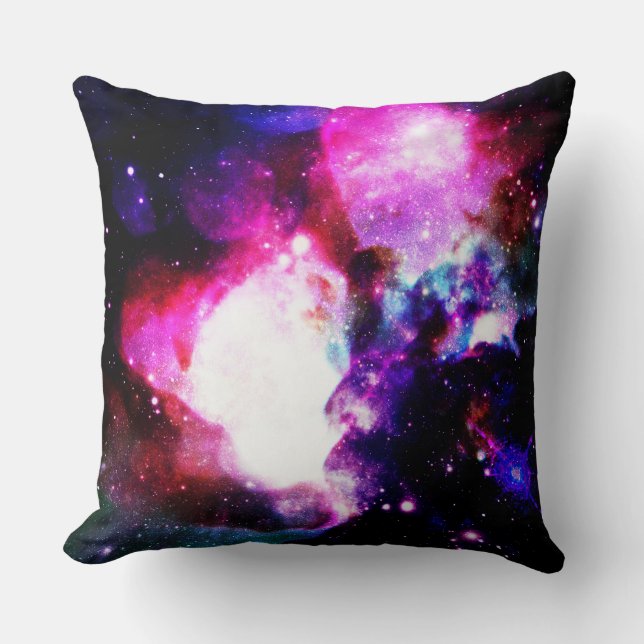 Nebula Galaxy  Pink Purple Blue Throw Pillow (Front)
