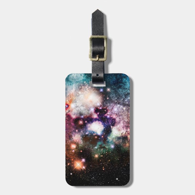 Nebula Galaxy Stars Luggage Tag (Front Vertical)