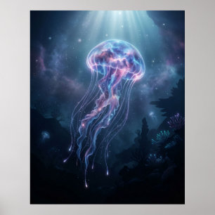 Nebula Jellyfish Cosmic Ocean Poster