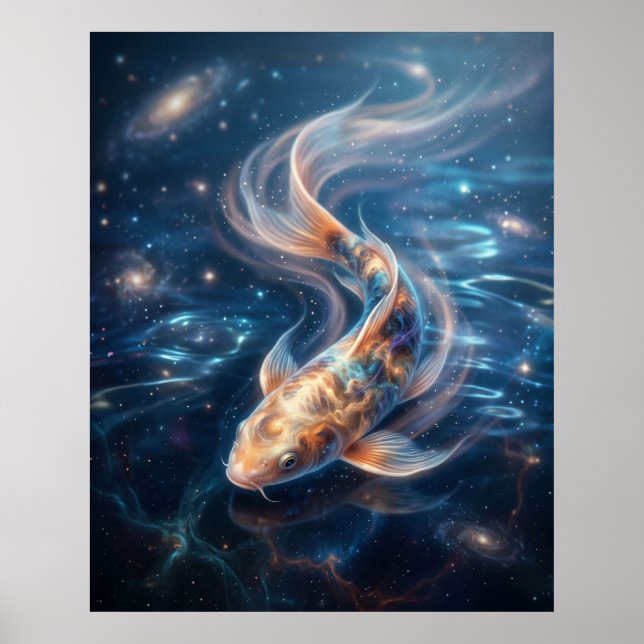 Nebula Koi Cosmic Waters Poster (Front)