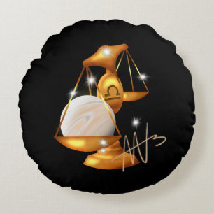 Nebula Libra Venus Zodiac Round Pillow