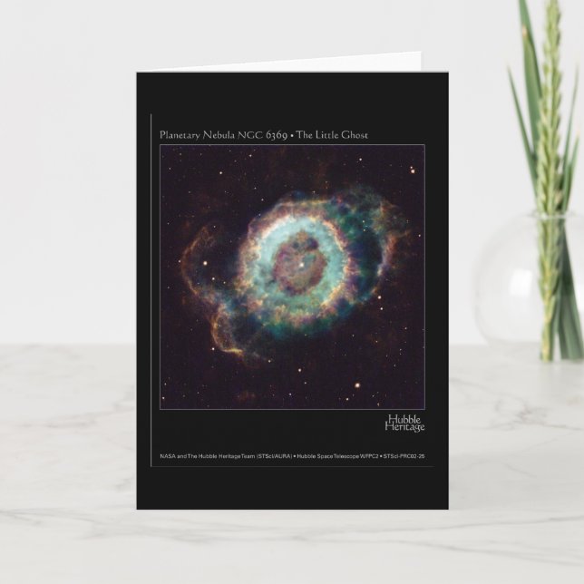 Nebula NGC 6369 The Little Ghost Hubble Telescope Card (Front)