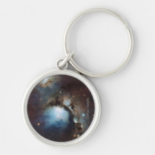 Nebula Orion Astronomy blue brown beige sky stars Keychain