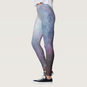 Nebula Orion Astronomy blue brown beige sky stars Leggings