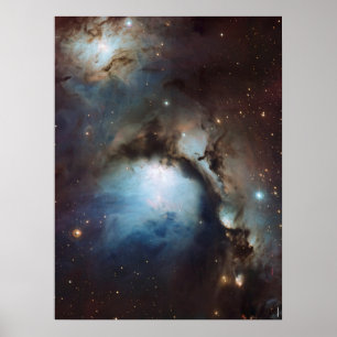 Nebula Orion Astronomy blue brown beige sky stars Poster
