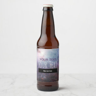 Nebula Orion Astronomy blue Pink violet sky stars Beer Bottle Label