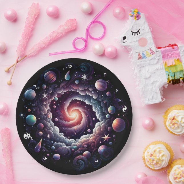Nebula Paper Plate | Cosmic Holiday Celebration (Party)